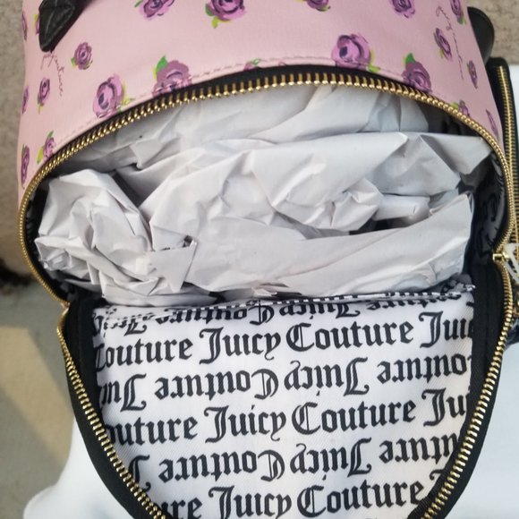 Juicy Couture Black Blooms at Night pull out pouch Backpack Brand New with tags main image 8